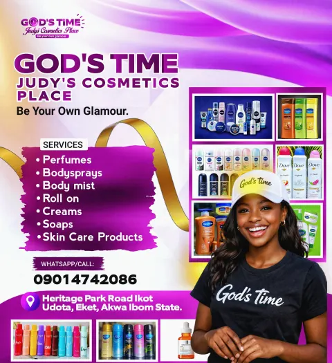 God’s Time, Judy’s Cosmetics Place: Services flyer