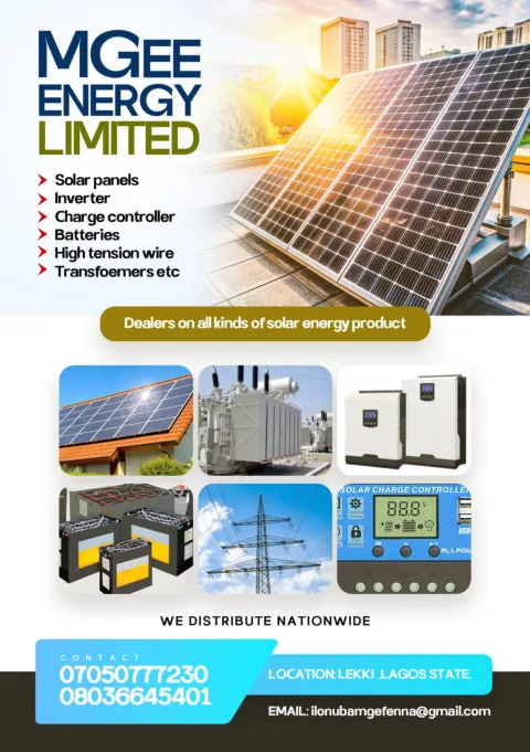 MGEE Energy, Lagos: Solar products flyer