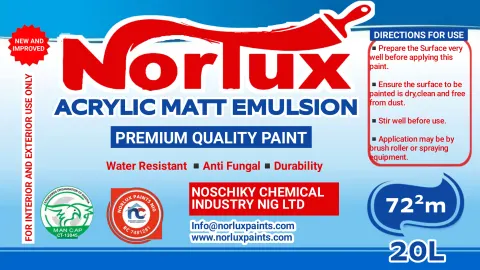 Norlux Paints: Acrylic matt emulsion label, 20 L