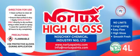 Norlux Paints: High gloss paint label, 4 L