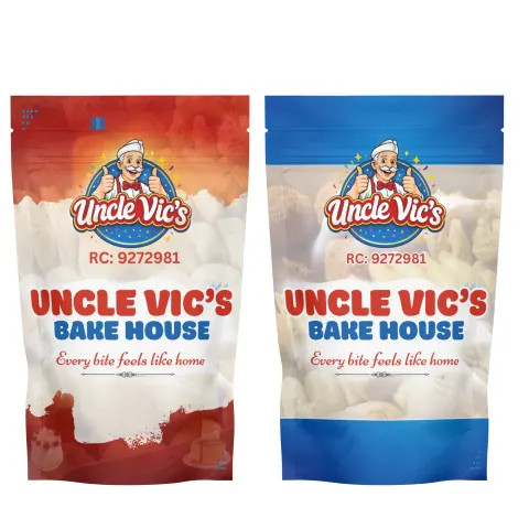 Uncle Vic’s Bake House: Stand-up pouch packaging