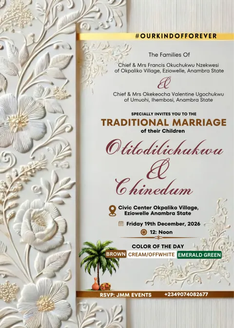 Olilodilichukwu & Chinedum: Traditional marriage invitation